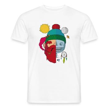 L'homme dans le monde - T-shirt homme - blanc - Devant - AI Model Male 178 dark (178cm)