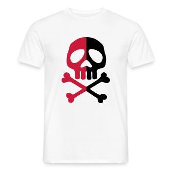 Skull Anarchy Pirate Party Shapes Drawing - Men's T-Shirt - white - Front - AI Model Male 178 dark (178cm)