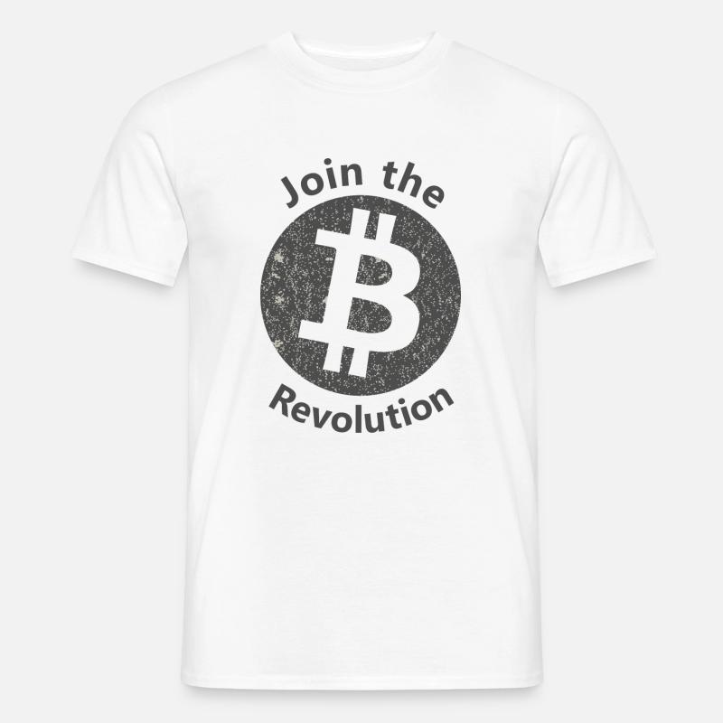 Die Bitcoin Geschichte - Männer T-Shirt - Weiß