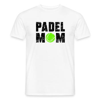 Padel Mom grunge - Men's T-Shirt - white - Front - AI Model Male 178 dark (178cm)