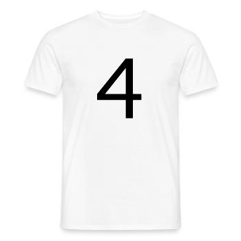 Trikot Nummer 4 Geschenk für den 4. Geburtstag - Männer T-Shirt - Weiß - Vorne - AI Model Male 178 dark (178cm)