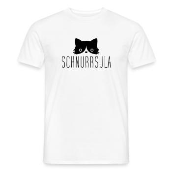 Schnurrsula - Cats Ursula Funny cat name - Men's T-Shirt - white - Front - AI Model Male 178 dark (178cm)