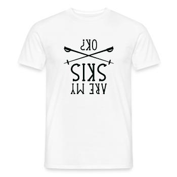 Mes skis vont bien? - T-shirt homme - blanc - Devant - AI Model Male 178 dark (178cm)