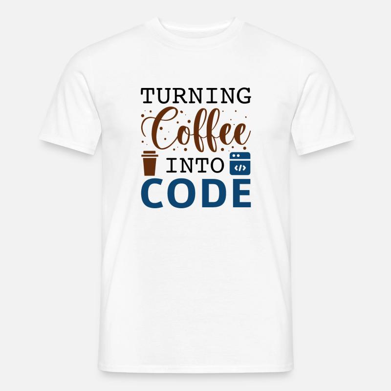 Kaffee in Code verwandeln - Männer T-Shirt - Weiß