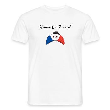 J’aime La France Croissant Idée cadeau Frenkreich - T-shirt homme - blanc - Devant - AI Model Male 178 dark (178cm)