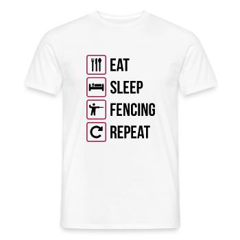 Eat Sleep Fencing Repeat - Männer T-Shirt - Weiß - Vorne - AI Model Male 178 dark (178cm)