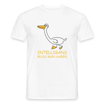 Intelligente Gans (b) - Männer T-Shirt - Weiß - Vorne - AI Model Male 178 dark (178cm)