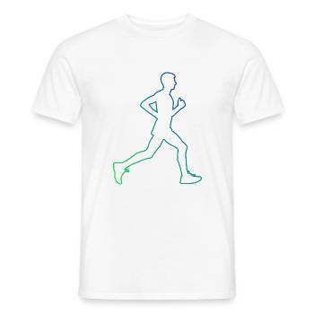 Running Race Cross Country Running Fitness - Men's T-Shirt - white - Front - AI Model Male 178 dark (178cm)