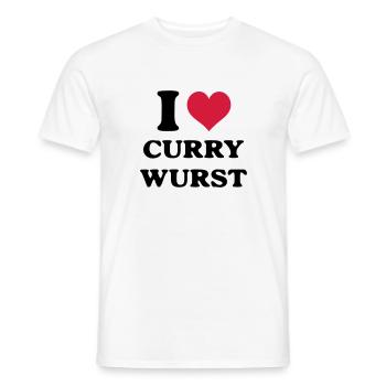 Currywurst i love - Men's T-Shirt - white - Front - AI Model Male 178 dark (178cm)
