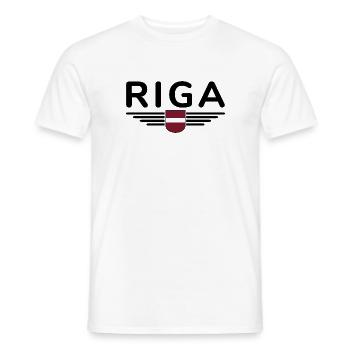 Riga T-Shirt – Capital City Love - Men's T-Shirt - white - Front - AI Model Male 178 dark (178cm)