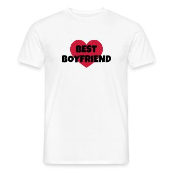 Love Girlfriend Boyfriend Liebe Amour Wedding - Men's T-Shirt - white - Front - AI Model Male 178 dark (178cm)