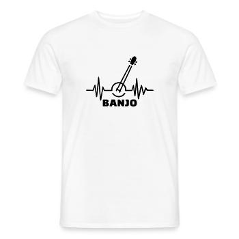 banjo - Men's T-Shirt - white - Front - AI Model Male 178 dark (178cm)