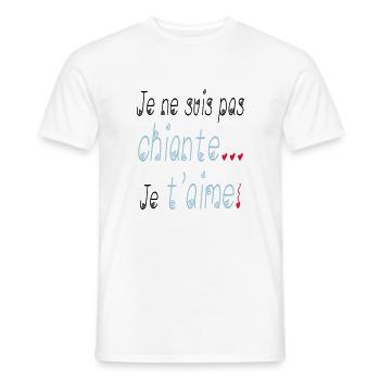 Je t'aime - T-shirt homme - blanc - Devant - AI Model Male 178 dark (178cm)