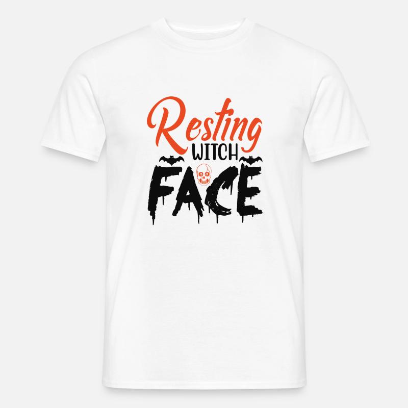 Ruhendes Hexengesicht - Männer T-Shirt - Weiß