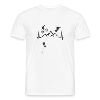 EKG climbing bike skiing sport outdoor nature - Men's T-Shirt - white - Front - AI Model Male 178 dark (178cm)