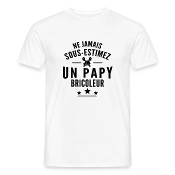 jamais sous estimez un papy bricoleur - T-shirt homme - blanc - Devant - AI Model Male 178 dark (178cm)