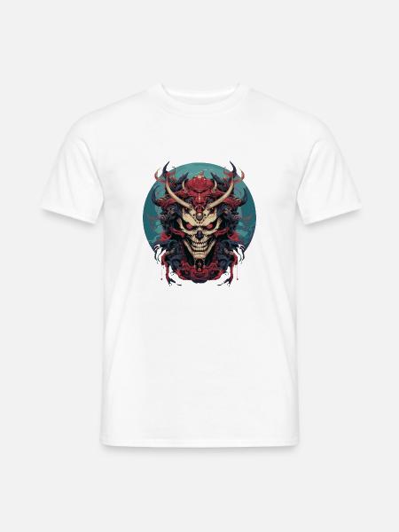 Japansk dæmon Samurai. Oni Yokai Samurai - Mænd T-shirt - hvid