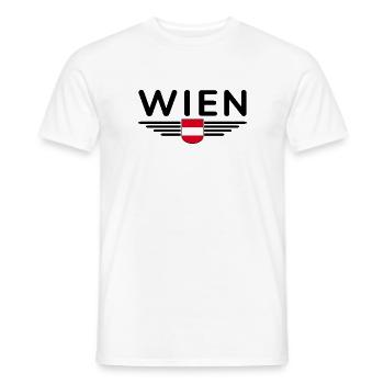 Vienna Austria Flag T Shirt Outfit Design - Men's T-Shirt - white - Front - AI Model Male 178 dark (178cm)