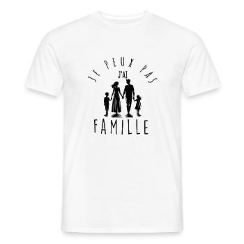 I can't, I have family. - Men's T-Shirt - white - Front - AI Model Male 178 dark (178cm)