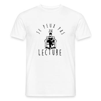 Ich kann nicht, ich muss lesen. - Männer T-Shirt - Weiß - Vorne - AI Model Male 178 dark (178cm)