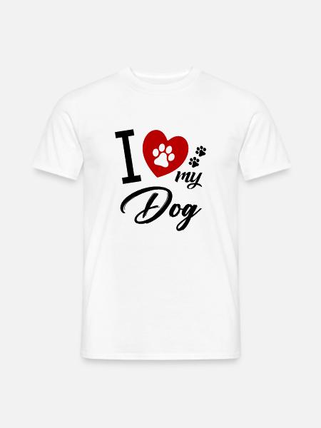 i love my dog hund - Männer T-Shirt - Weiß