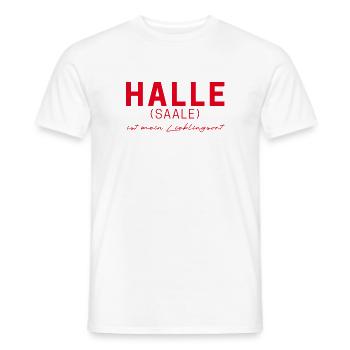T-shirt Halle (Saale) – Pour les fans et l'amour de la patrie - T-shirt homme - blanc - Devant - AI Model Male 178 dark (178cm)