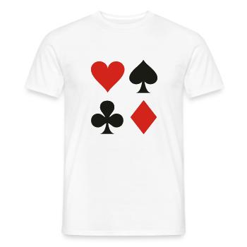 Poker, skat, card game - Men's T-Shirt - white - Front - AI Model Male 178 dark (178cm)