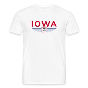 Iowa Fan T-Shirt – Your State! - Men's T-Shirt - white - Front - AI Model Male 178 dark (178cm)