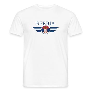 J’aime la Serbie, T-shirt design de style élégance - T-shirt homme - blanc - Devant - AI Model Male 178 dark (178cm)