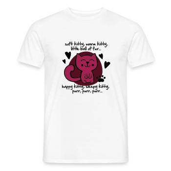 soft kitty, warm kitty, little ball of fur... - Men's T-Shirt - white - Front - AI Model Male 178 dark (178cm)