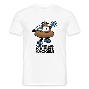 DABBING POOP ICH MUSS KACKEN KACKE - Männer T-Shirt - Weiß - Vorne - AI Model Male 178 dark (178cm)