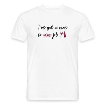 J'ai un travail de neuf à vin - T-shirt homme - blanc - Devant - AI Model Male 178 dark (178cm)
