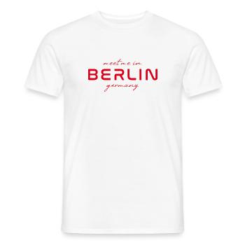 Berlin Allemagne Fan Flag Design T Shirt - T-shirt homme - blanc - Devant - AI Model Male 178 dark (178cm)