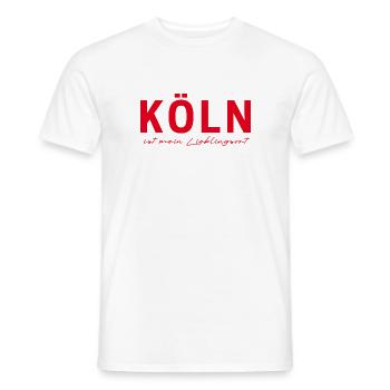 Köln T-Shirt – Domstadt Liebe - Männer T-Shirt - Weiß - Vorne - AI Model Male 178 dark (178cm)