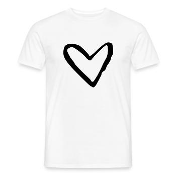 Heart Drawing Decoration Ornament - Men's T-Shirt - white - Front - AI Model Male 178 dark (178cm)
