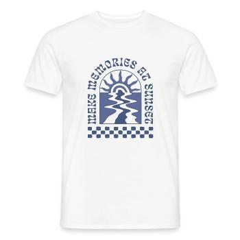 Make Memories At Sunset Retro Sonnenuntergang - Men's T-Shirt - white - Front - AI Model Male 178 dark (178cm)