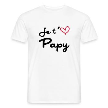 Je t'aime Papy / Grand-Père / Naissance / Bébé - Men's T-Shirt - white - Front - AI Model Male 178 dark (178cm)