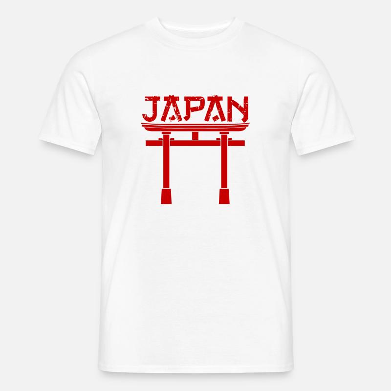 Japan Schriftzug Nihon Torii - 日本 - Männer T-Shirt - Weiß