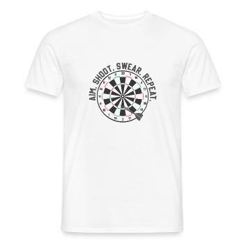 Dart & Bier Lustiger Darts Spruch - Männer T-Shirt - Weiß - Vorne - AI Model Male 178 dark (178cm)