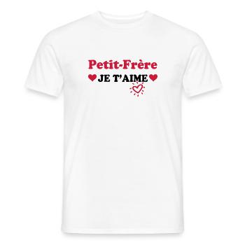 Petit-frère je t'aime - Men's T-Shirt - white - Front - AI Model Male 178 dark (178cm)
