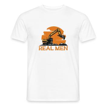 Lustiger Bagger Spruch für Baggerfahrer - Männer T-Shirt - Weiß - Vorne - AI Model Male 178 dark (178cm)