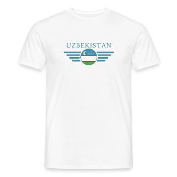 J’aime l’Ouzbékistan, T-shirt design de style élégance - T-shirt homme - blanc - Devant - AI Model Male 178 dark (178cm)