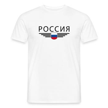 Russland T-Shirt – Stolz und Tradition - Männer T-Shirt - Weiß - Vorne - AI Model Male 178 dark (178cm)