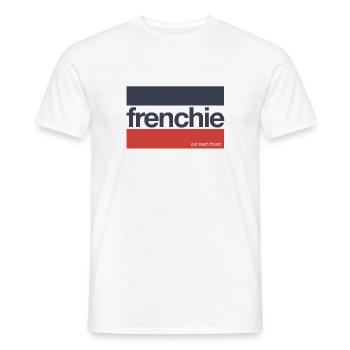 Frenchie Stripes - Französische Bulldogge - Männer T-Shirt - Weiß - Vorne - AI Model Male 178 dark (178cm)