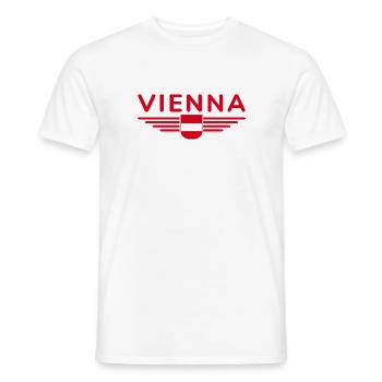 Vienna Austria Flag T Shirt Outfit Design - Men's T-Shirt - white - Front - AI Model Male 178 dark (178cm)