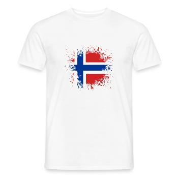 Norway flag paint blot blob stain blotches - Men's T-Shirt - white - Front - AI Model Male 178 dark (178cm)