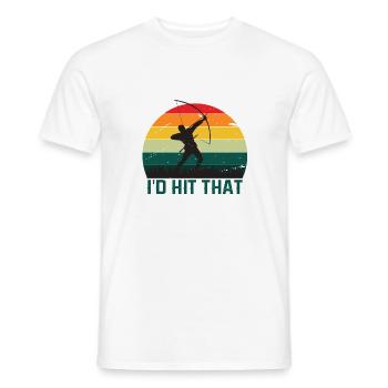 Lustiger Bogensport Spruch Bogenschießen - Männer T-Shirt - Weiß - Vorne - AI Model Male 178 dark (178cm)