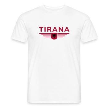 Tirana Design – Au cœur de l’Albanie - T-shirt homme - blanc - Devant - AI Model Male 178 dark (178cm)
