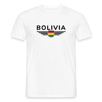 J’aime la Bolivie, T-shirt design de style élégance - T-shirt homme - blanc - Devant - AI Model Male 178 dark (178cm)
