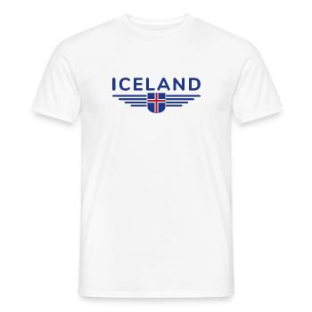 J’aime l’Islande Design T-Shirt Tenue - T-shirt homme - blanc - Devant - AI Model Male 178 dark (178cm)